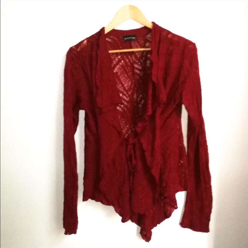 Soft knit tie cardigan size small
